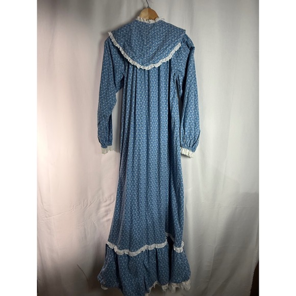 VTG Prairie Maxi Dress with Bonnet Cottagecore Pioneer Holly Hobby Costume - Picture 3 of 12